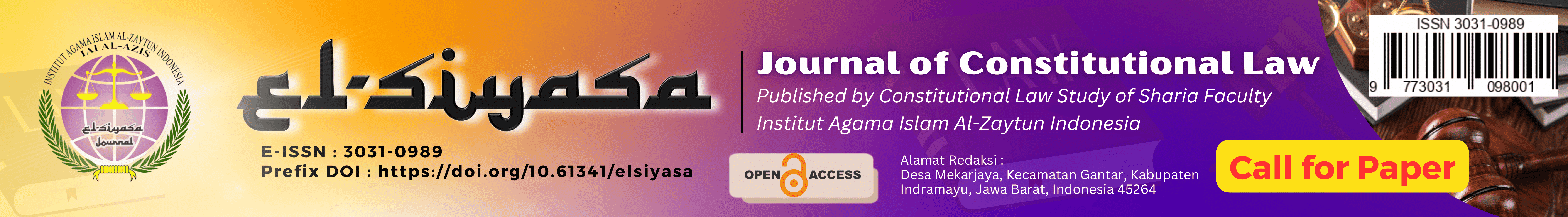 el siyasa jurnal hukum tata negara program studi tatanegara siyasah al zaytun